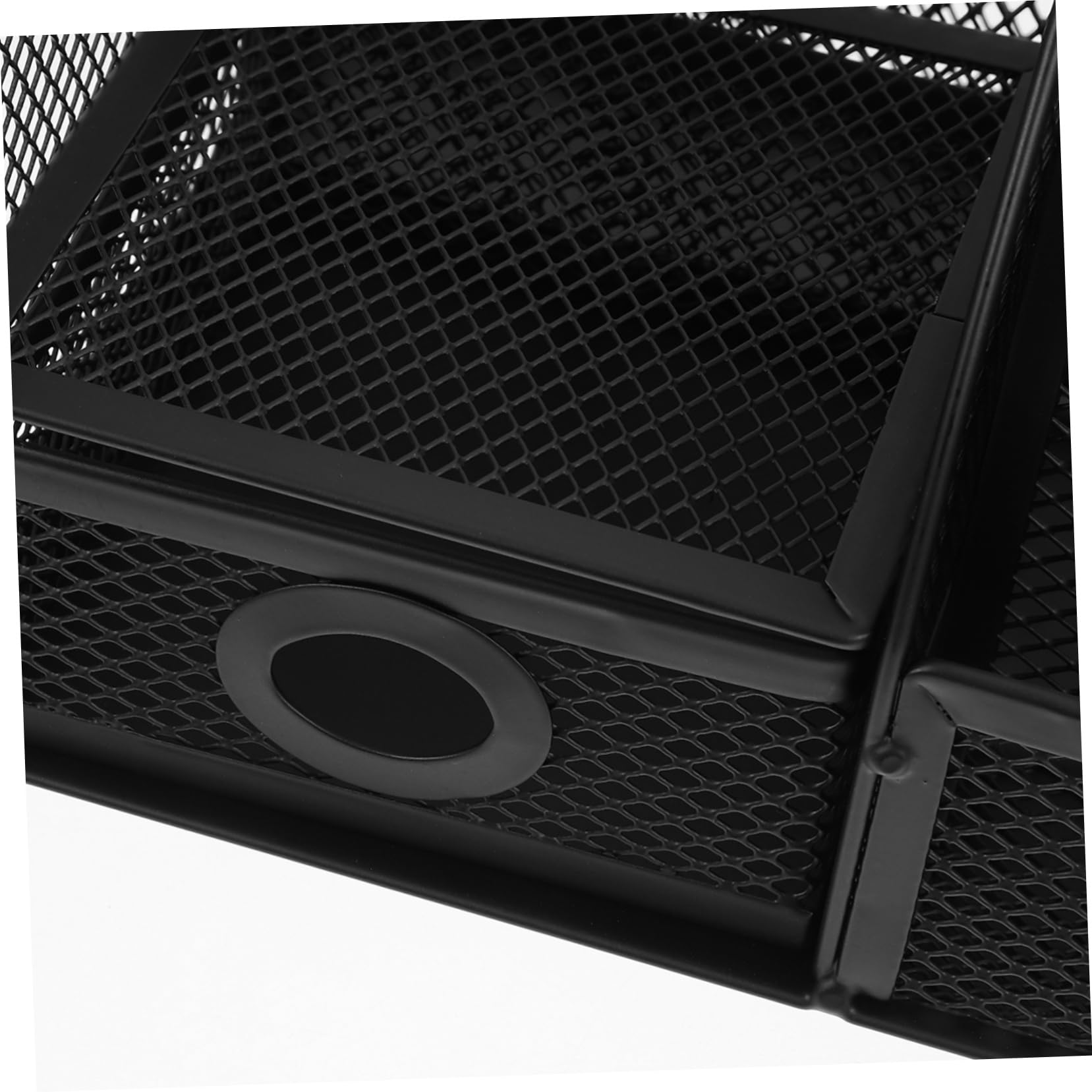 Schwarzer Eisen Stiftehalter für Schreibtisch als Organizer | Desk Organizer mit Fächern, Platzsparende Kasten für Büromaterial, Moderner Look