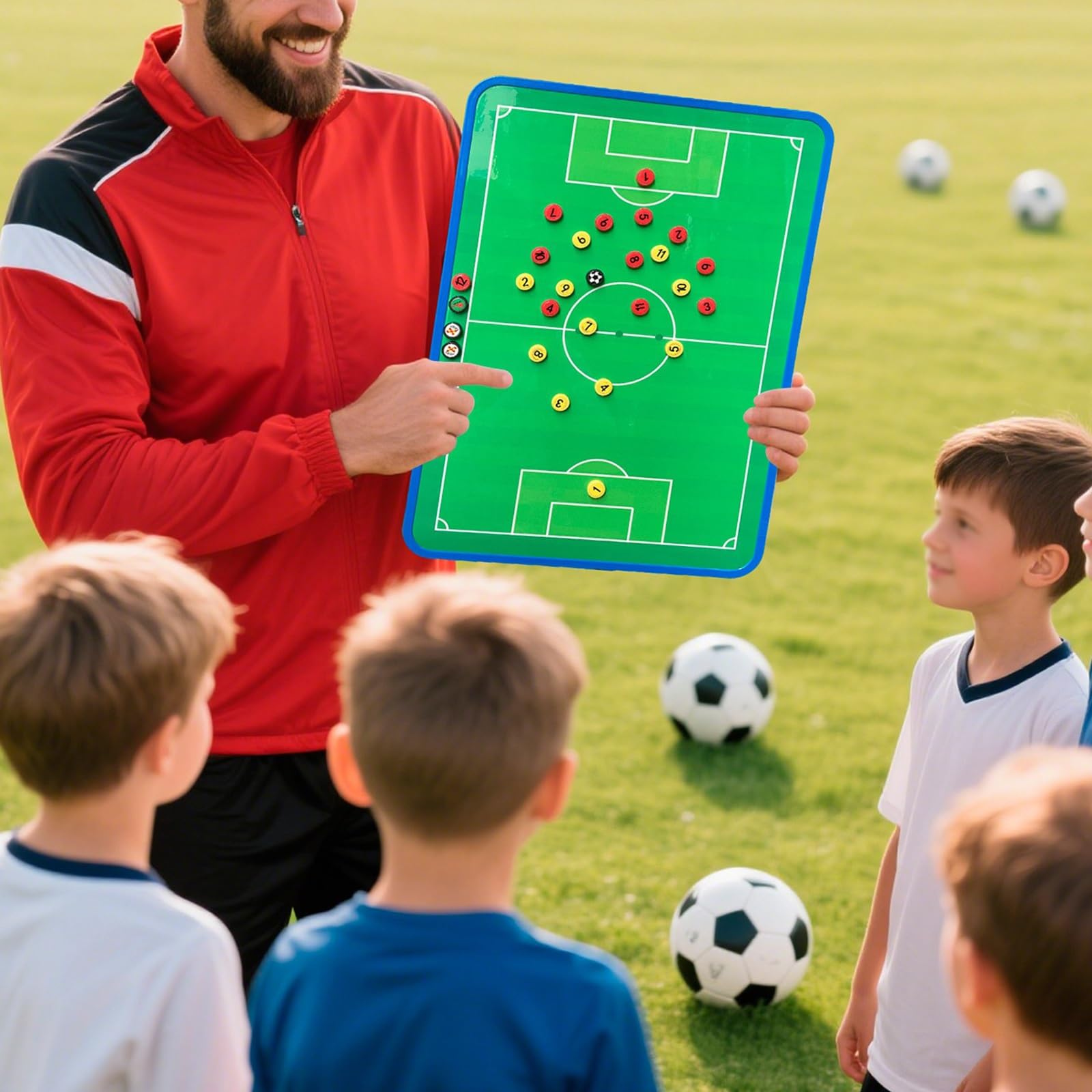Lavagna Tattica Magnetica Calcio, Lavagna Tattica per Allenatori di Calcio, con Penna e Pezzi Degli Scacchi Magnetici, per L'allenamento