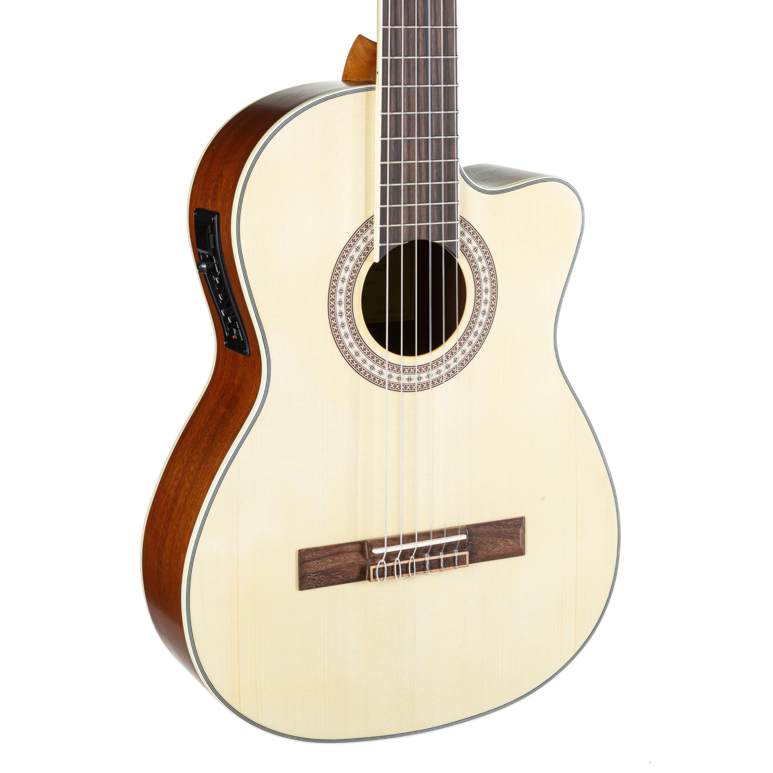 Almeria CC 36 EQ Classic NT, 4/4 Konzertgitarre, Natural, Laminierter Korpus, Fichtendecke, Sapele Zargen & Boden, Eingebauter Tonabnehmer, Cutaway, Mattes Finish, Stimmstabile Mechaniken