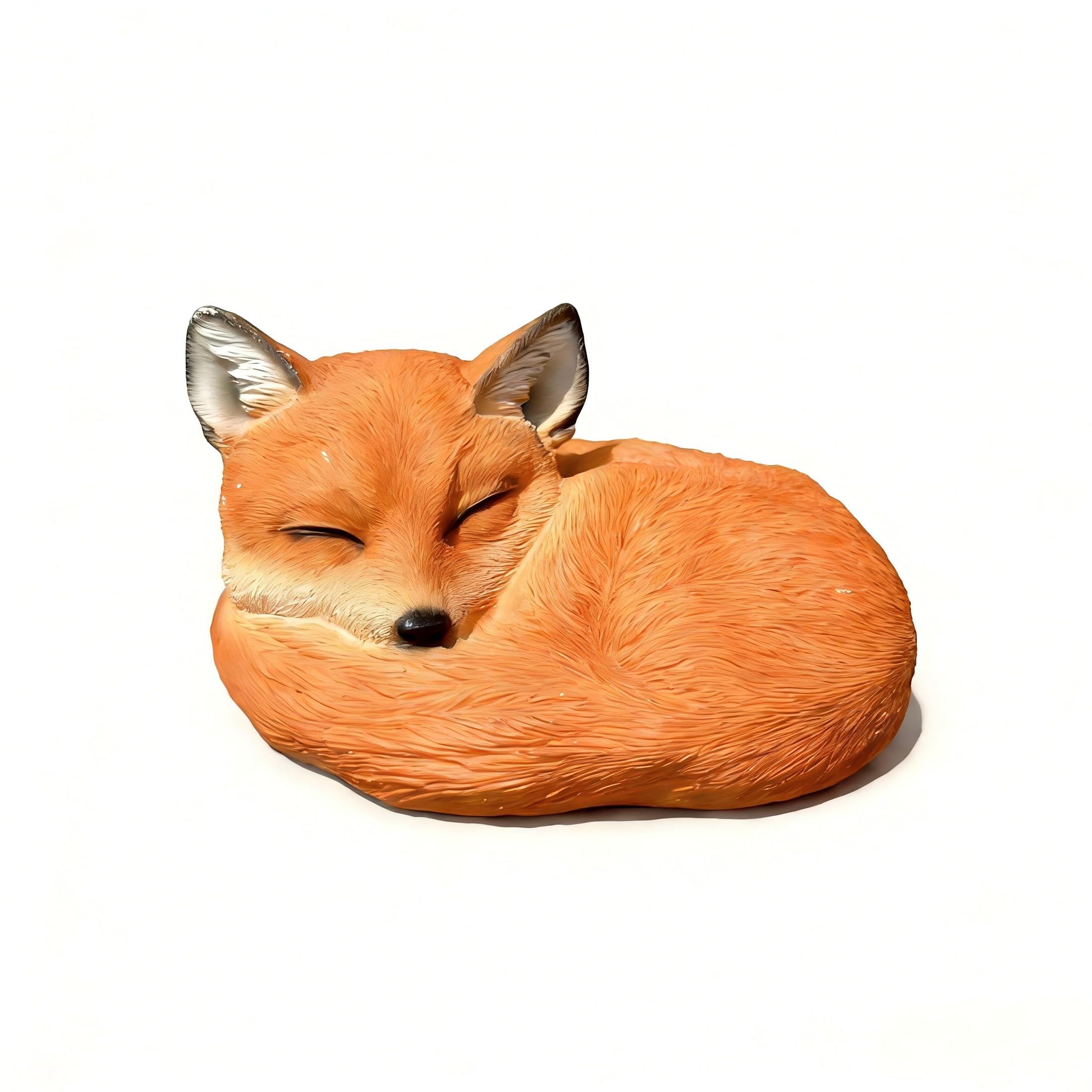Figurine de renard endormi en résine pour étagère et décoration maison