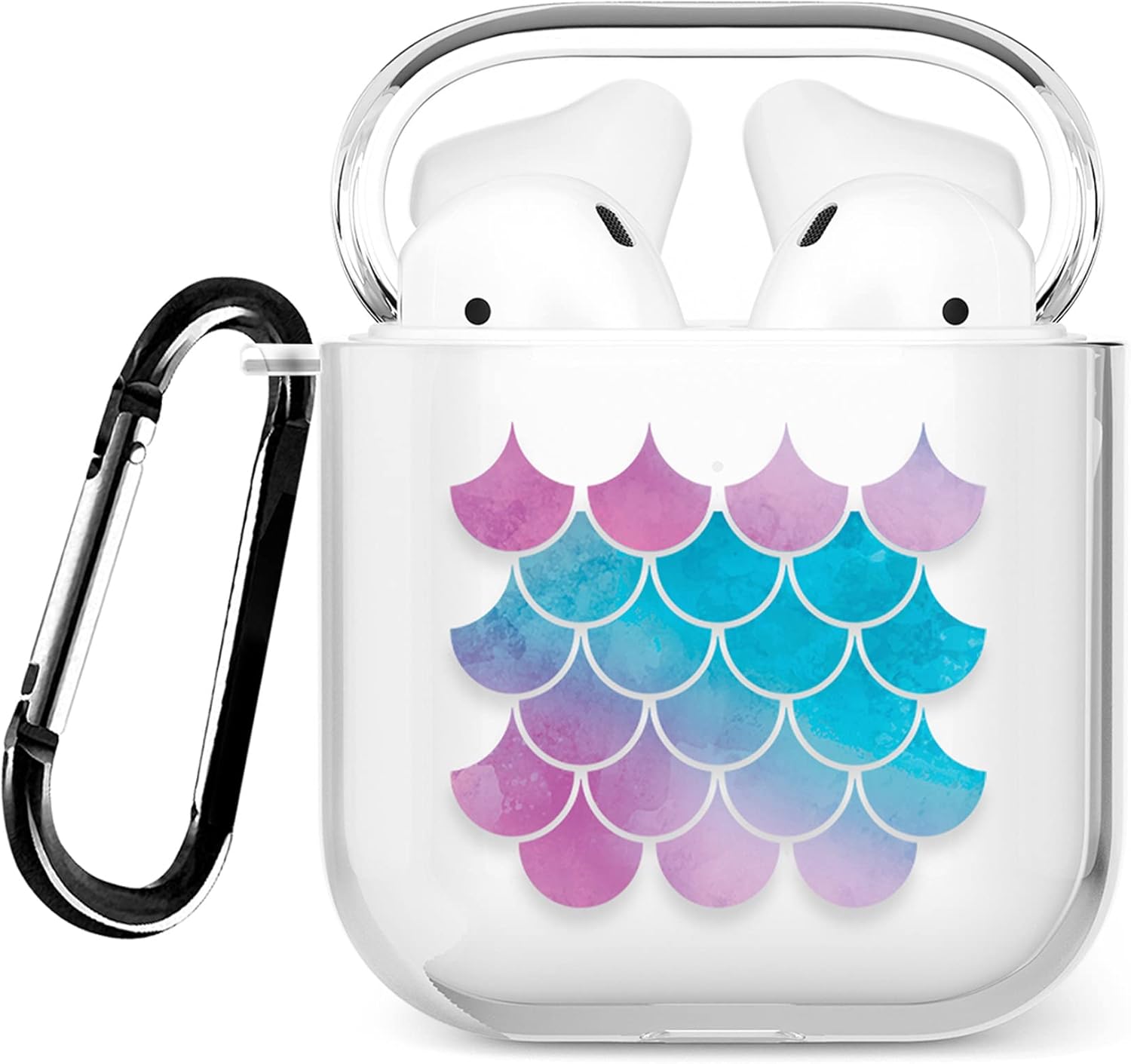 Tirita Case Compatible with Apple AirPods 1st & 2nd generation Support Wireless Charging with Carabiner