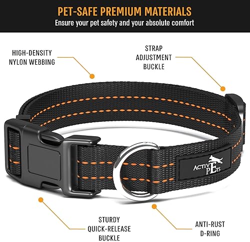 Miniatura 10 de Active Pets Collar de liberación rápida, collar transpirable para perros, collares para perros machos, collares para perros hembras, collares para