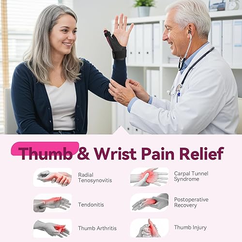 Miniatura 2 de AGPTEK Soporte de gatillo para pulgar derecho e izquierdo, férula de soporte extraíble para el pulgar, soporte para el pulgar y estabilizador para