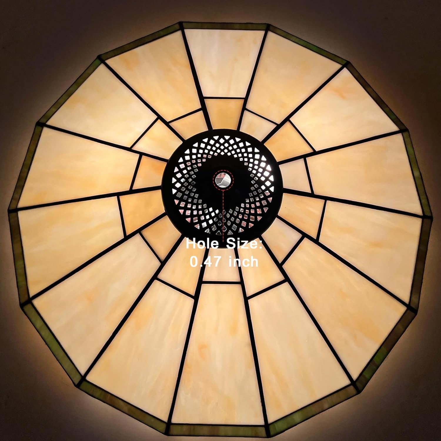 Capulina Tiffany Lamp Shade 16 Inches Wide Accessories Replacement Cream Style Stained Glass Lampshade for Table Lamp Floor Lamp