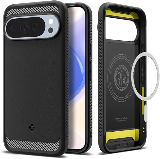 Spigen for Pixel 10 Pro XL Case, Rugged Armor MagFit (2025) [Designed for Pixelsnap, Compatible with MagSafe Accessories] - Matte Black