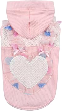 Pinkaholic New York Tiana Dog Shirt Hooded Trendy Fashionable Cute Dog Apparel for Small Dogs, Pink, Medium