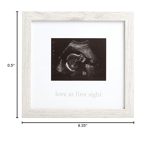 Vista 26 de Kate & Milo Marco de fotos para sonograma para bebé, recuerdo de ultrasonido con texto en inglés "I Can't Wait To Meet You", anuncio de embarazo, No