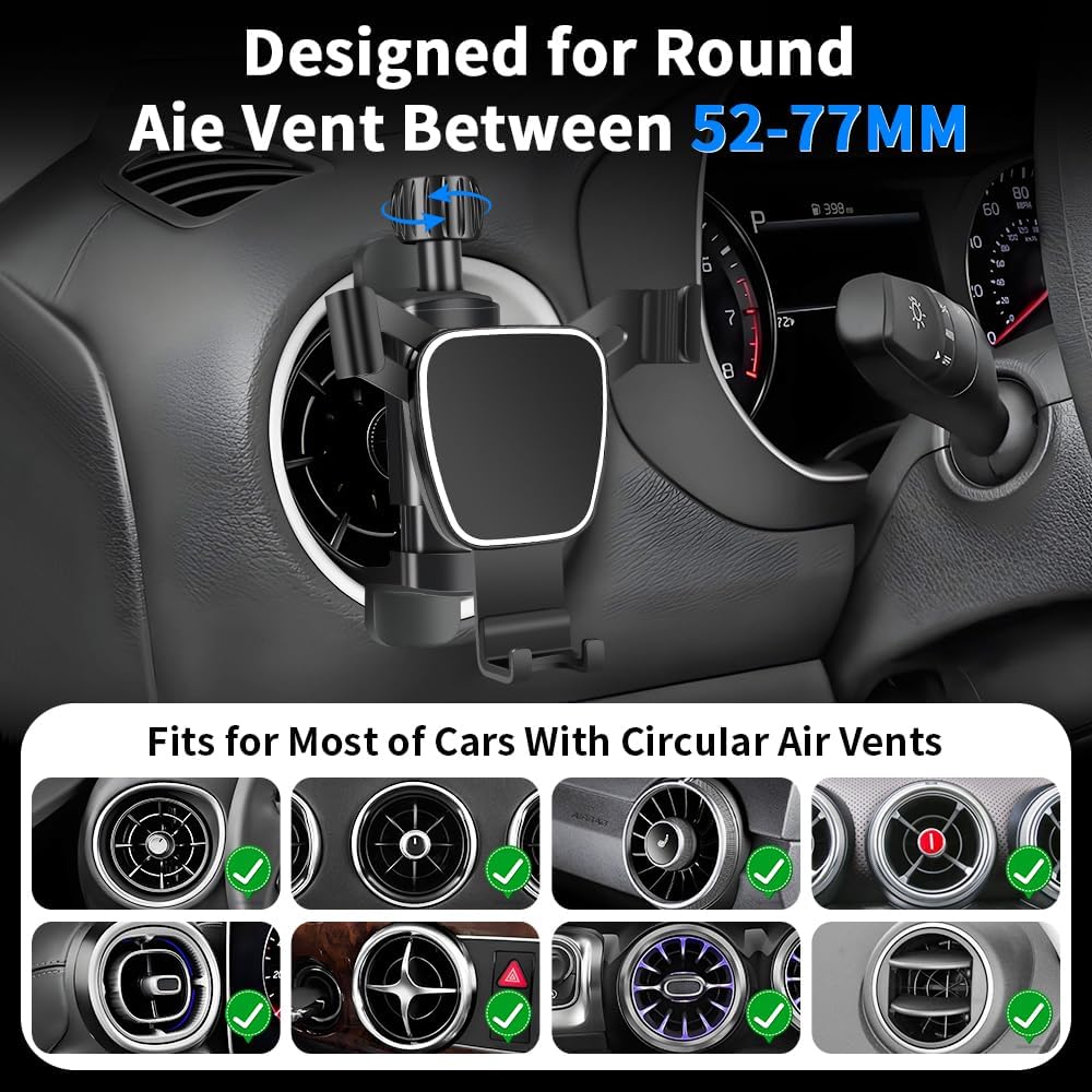 Car Phone Mount Holder for Kia Forte 2019-2024，Kia Stinger 2018-2023 Auto Accessories Navigation Bracket Interior Circular Air Vent Decoration Dash Board Mobile Cell Phone case