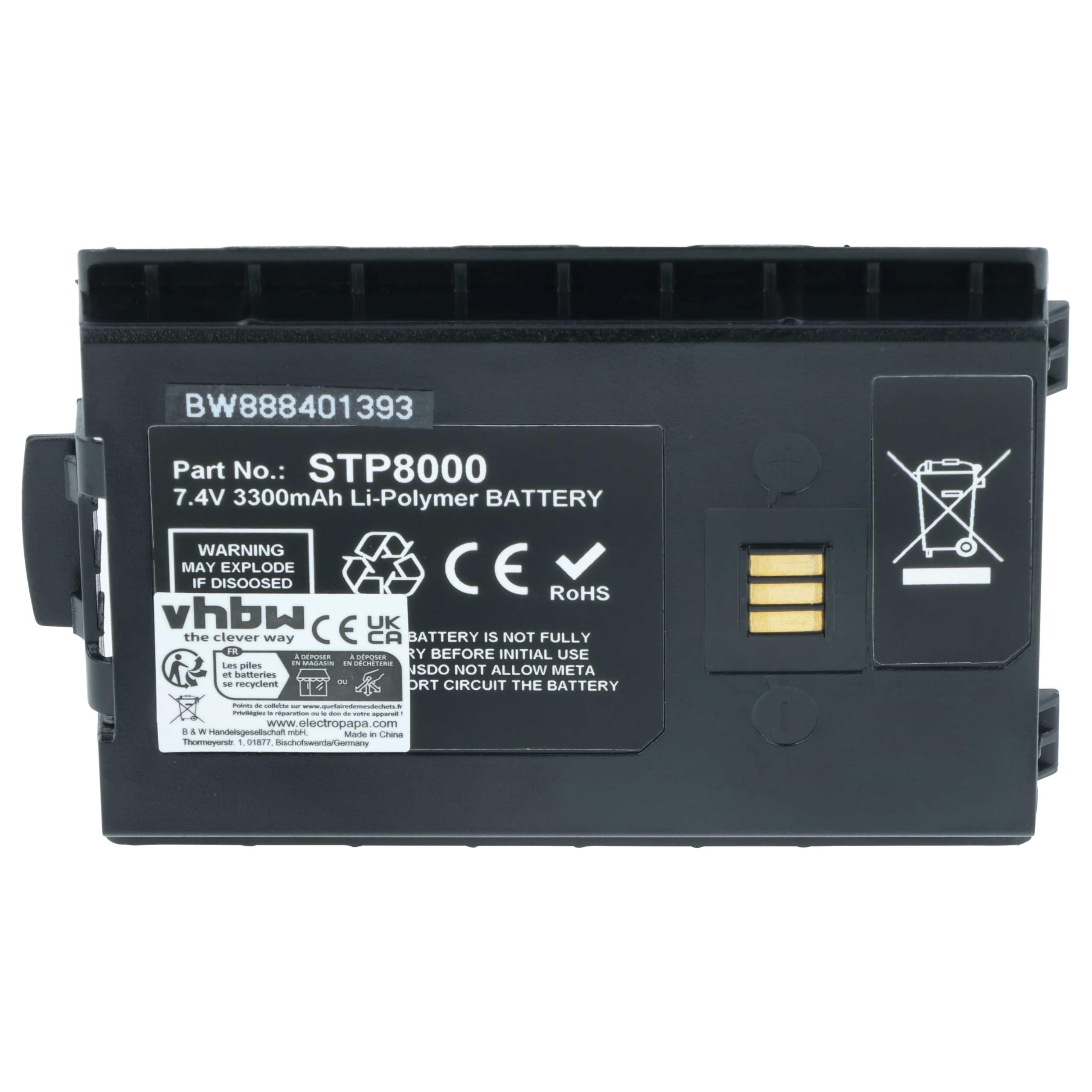 vhbw 2X Akku kompatibel mit Tetra STP9038