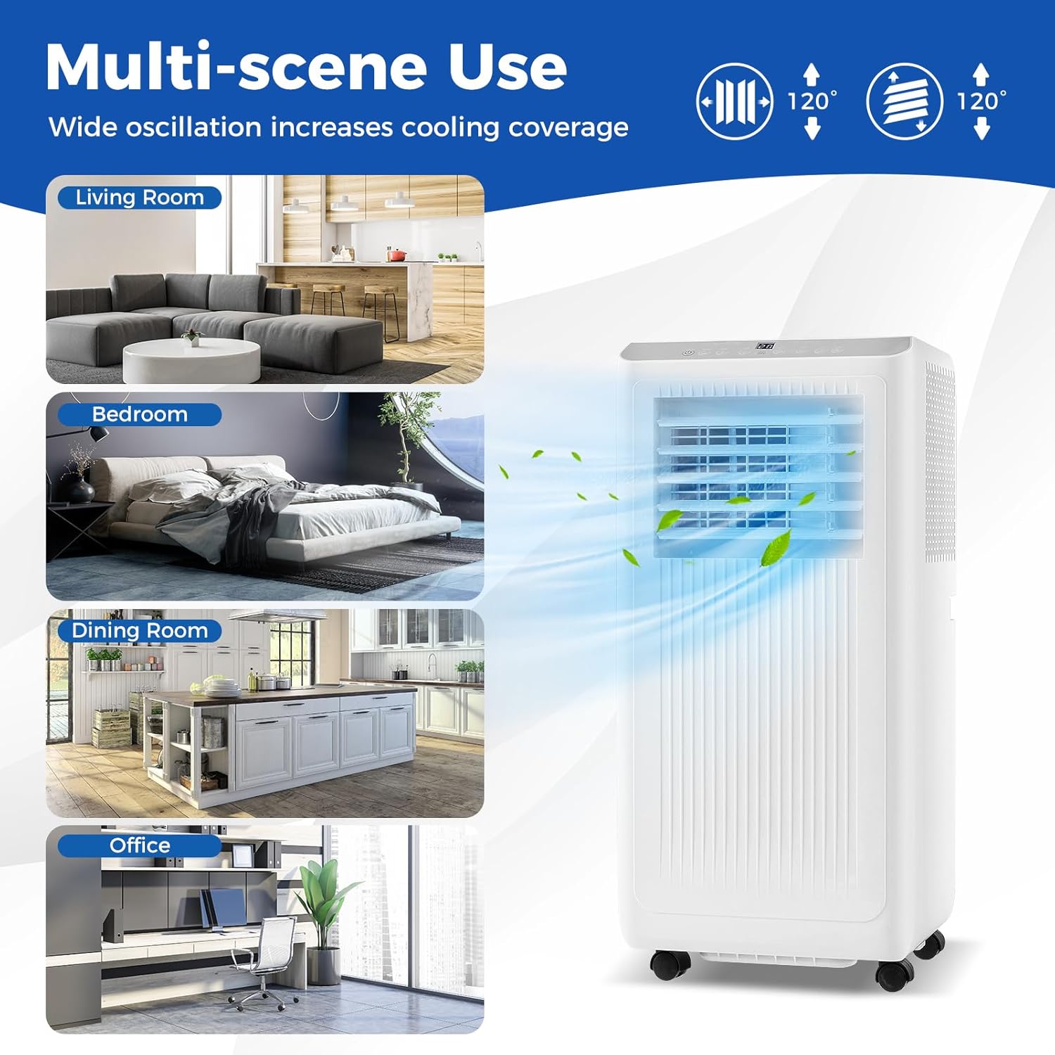 DORTALA 8000 BTU Portable Air Conditioner, 3 in 1 AC Unit, Fan & Dehumidifier for Rooms up to 250 Sq.Ft, Quiet Floor Standing AC w/ 24H Timer, Remote Control & Installation Kit