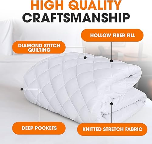 Miniatura 6 de Cheer Collection - Cojín acolchado para colchón extra profundo de 18.0in, tamaño King (76 x 80 pulgadas)