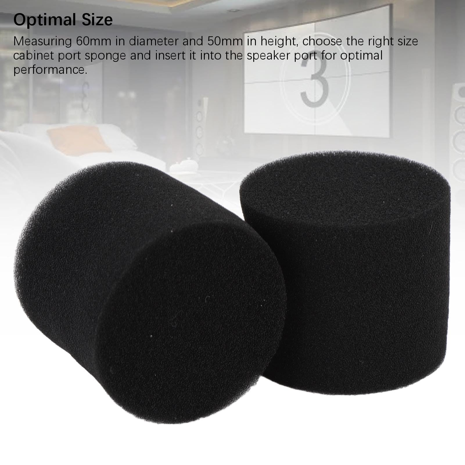 Denash 4pcs 60mm Bass Port Schwamm, Sprecherschrank -Outlet -Schwamm, Lautsprecher Port Tube Schwamm Verbesserung des Bass -Hörerlebnisses für Verbesserte Lautsprecher, Home