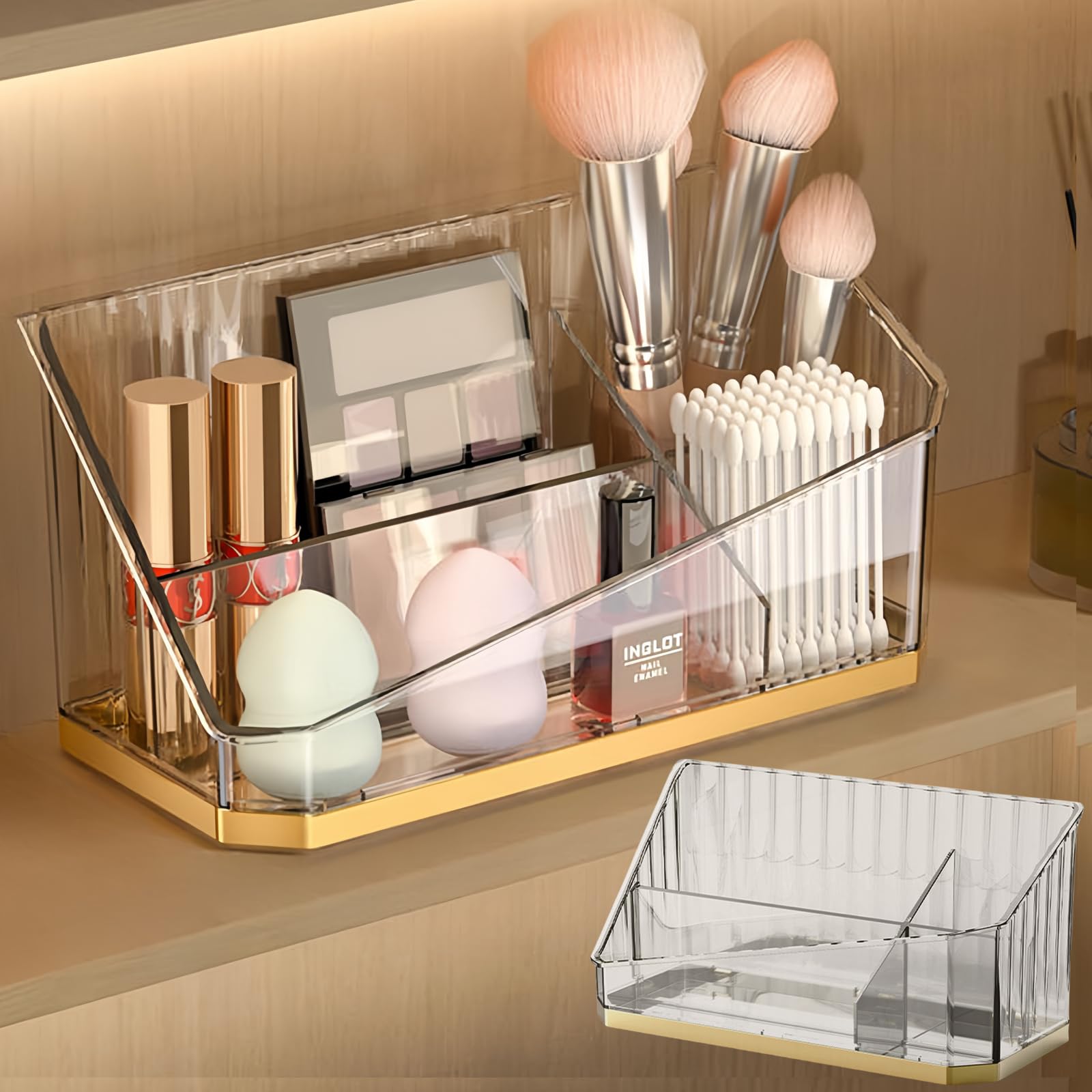HARLIANGXY Mirror Cabinet Organiser Indoor, 2 Pieces Bathroom Cabinet Storage Box, Plastic Make Up Organiser