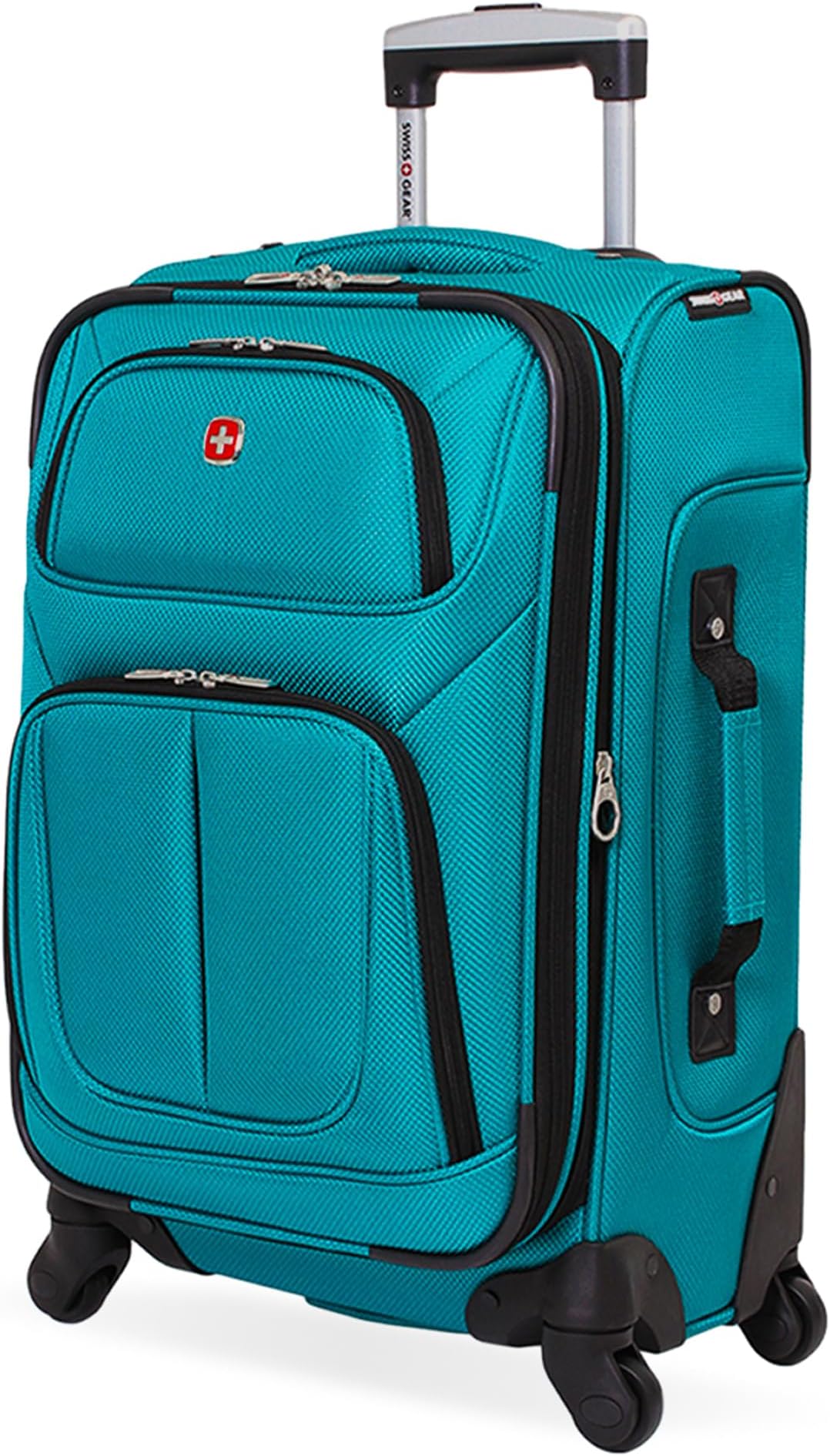 Sion Softside Expandable Spinner Luggage Durable Lightweight Travel Suitcase, Teal, Carry-On 21-Inch