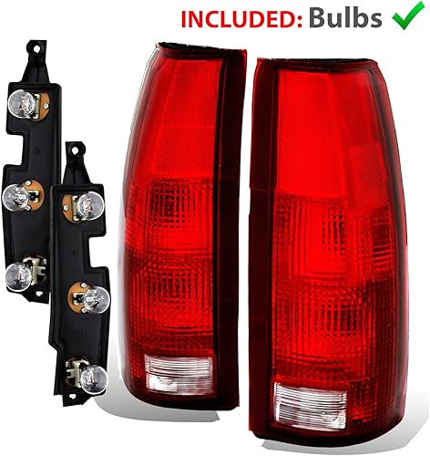 Miniatura 2 de AmeriLite Par de luces traseras halógenas de repuesto para Chevy GMC CK Silverado Sierra Truck Tahoe Suburban OE 1988-2000 + placa de conector de