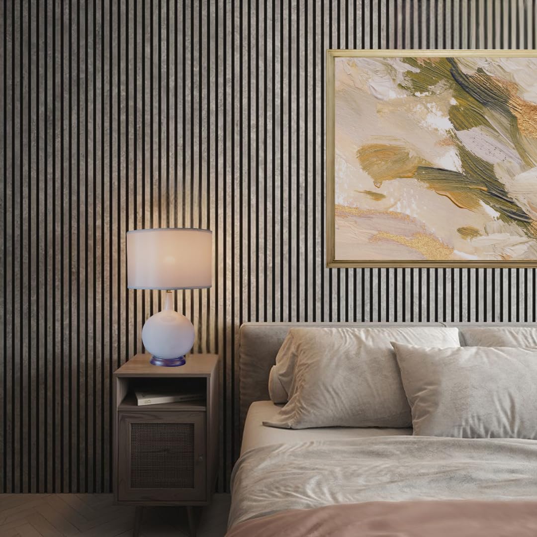 Wood Panel Co Concrete Grey Decorative Wood Slat Wall Panel In 3D Slat Acoustic For Wall Or Ceiling 240Cm X 60Cm