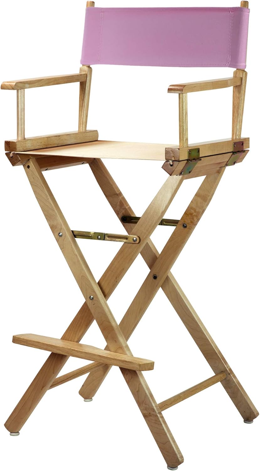 Casual Home 230-00/021-22 Director Chair 30" - Bar Height Natural Frame/Pink Canvas