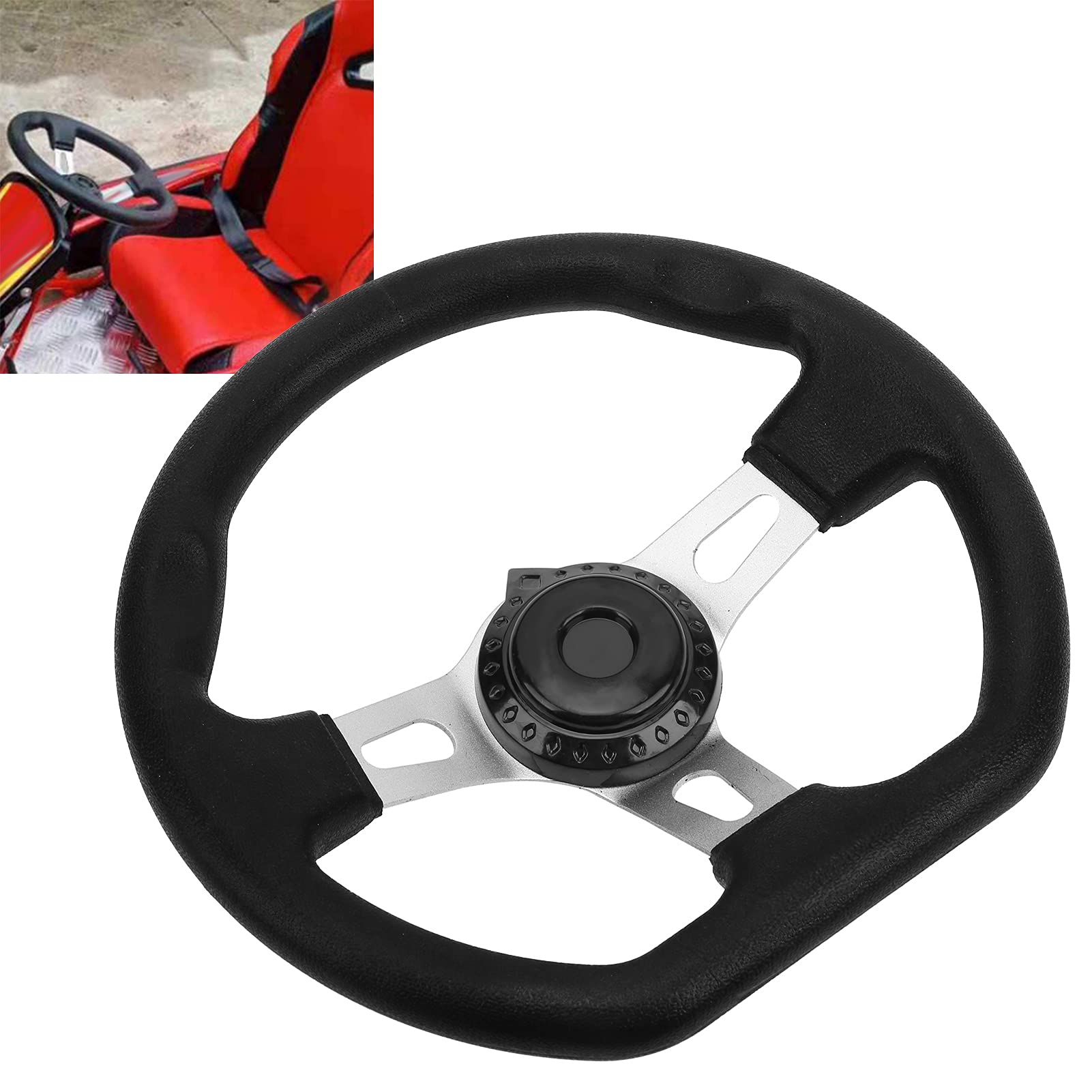 Volante De Kart, Volante De Carreras De Karts Volante De ATV Volante De Kart Volante De Kart Todoterreno 270 Mm Modificación De 3 Radios Universal Para Motores De 150 Cc Y 250 Cc