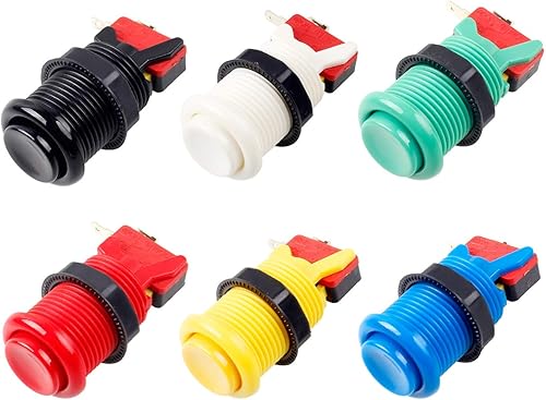 Vista 4 de EG STARTS Joystick Arcade para 2 jugadores, piezas de bricolaje, 2 codificadores USB + 2 joysticks ovalados de elipse Hanlde + 18 botones