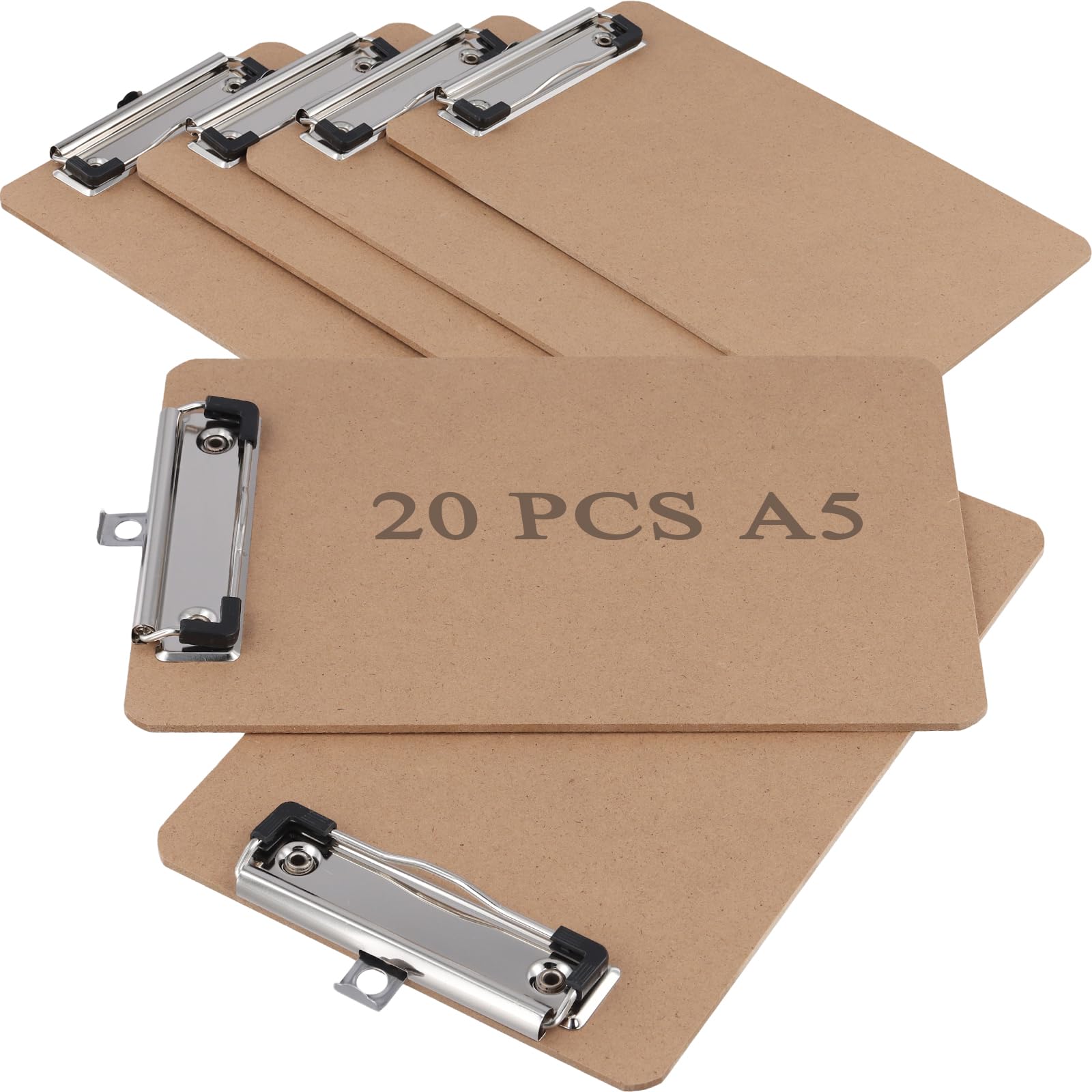 MAKTSAM 20 PCS A5 Clipboard, Hardboard Clip Boards
