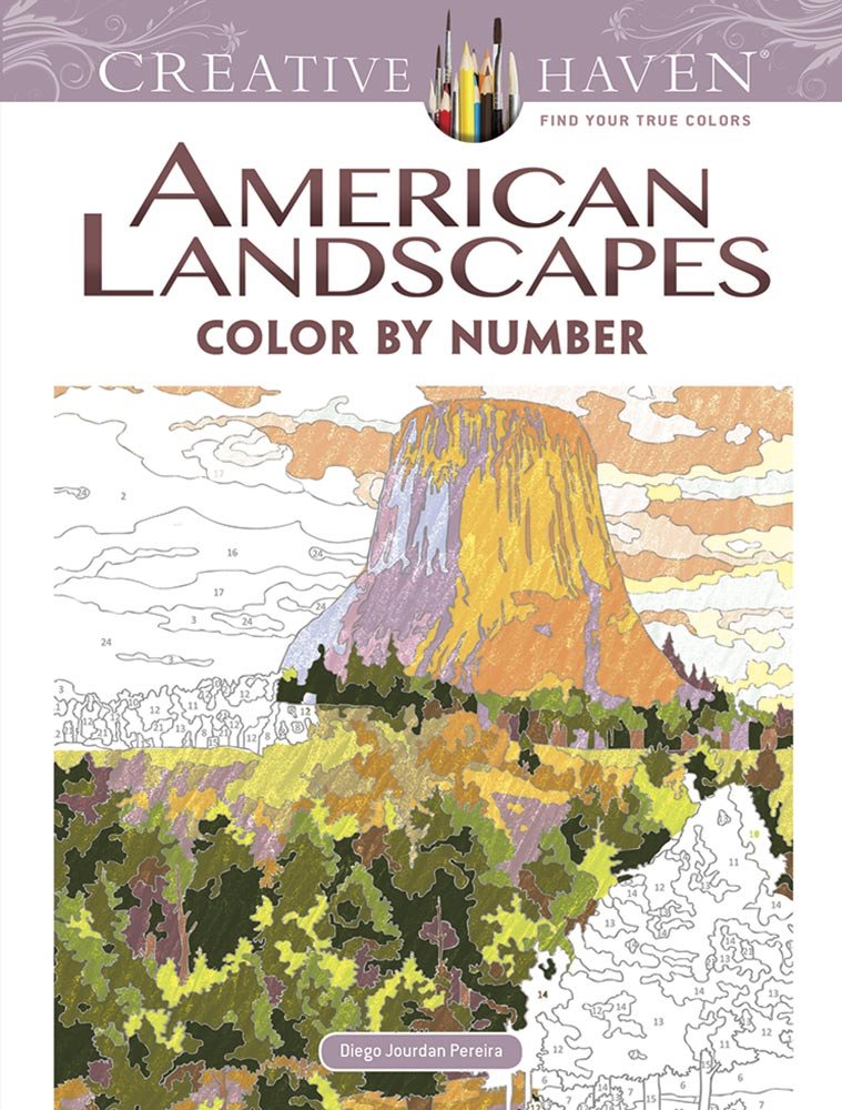 Diego Jourdan PereiraCreative Haven American Landscapes Color by Number Coloring Book