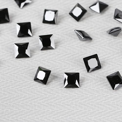 Miniatura 3 de Circonita de corte cuadrado multicolor (CZ), gemas sintéticas, pequeñas piedras cúbicas sueltas, gemas facetadas, piedras traseras puntiagudas para