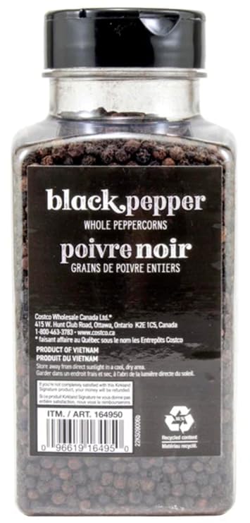 Kirkland Signature Whole Black Peppercorn - 14.1 oz Certified OU Kosher