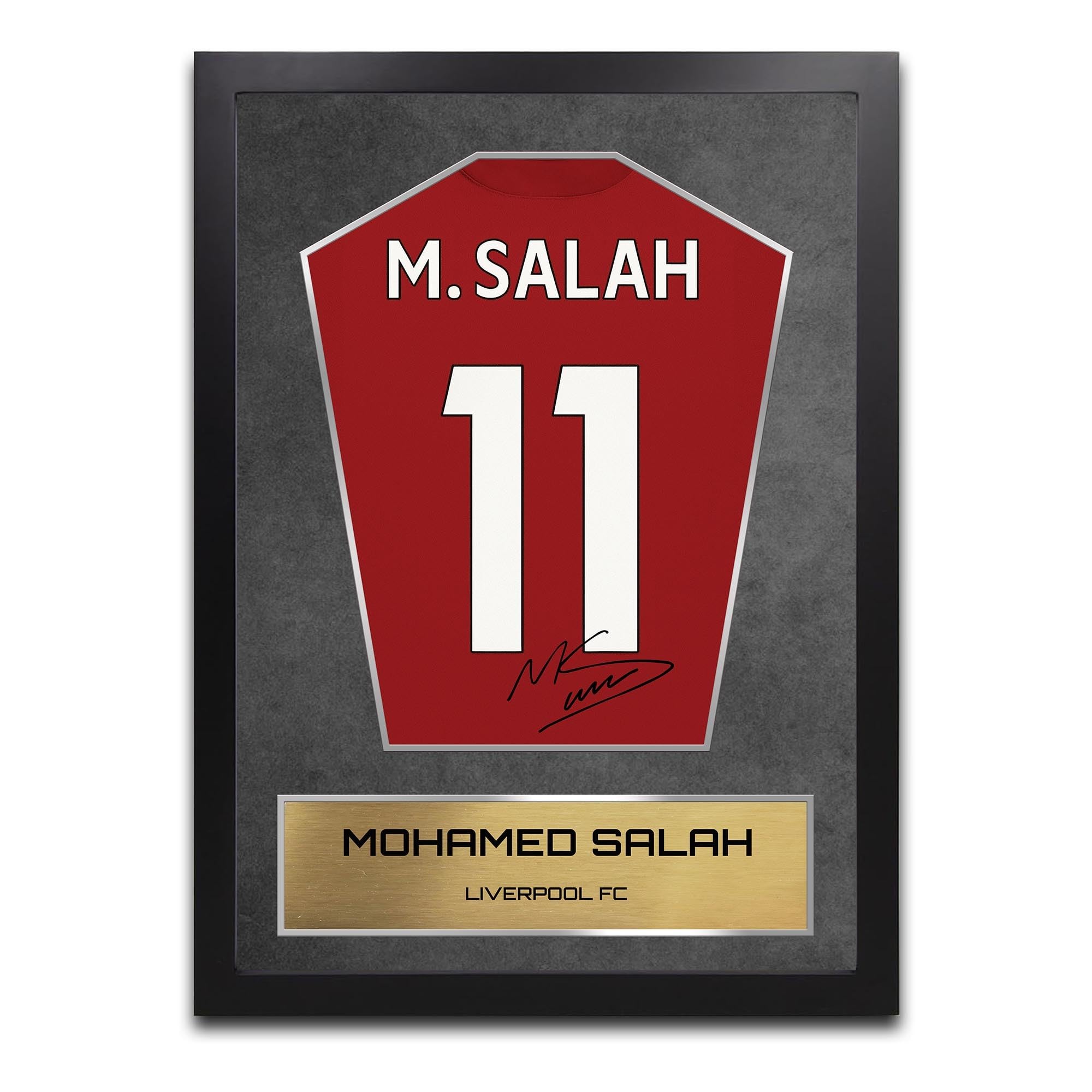 Mohamed Salah Liverpool Shirt Display Framed - Autograph Print Football Memorabilia A3 Framed