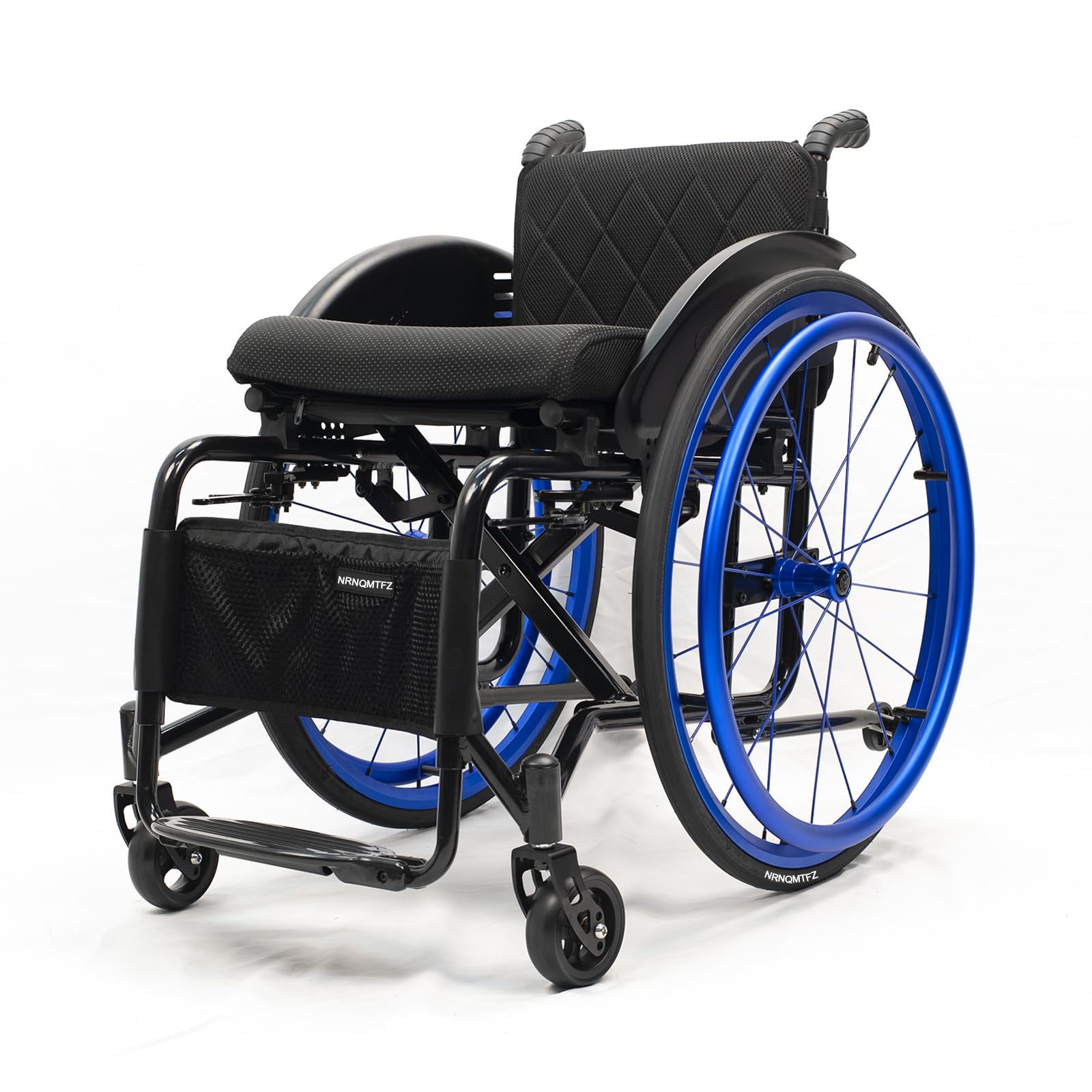 Silla de ruedas deportiva plegable ultraligera todo terreno, reposapiés ajustable y altura del asiento, aleación de aluminio autopropulsada, silla de ruedas manual portátil con antivuelco,