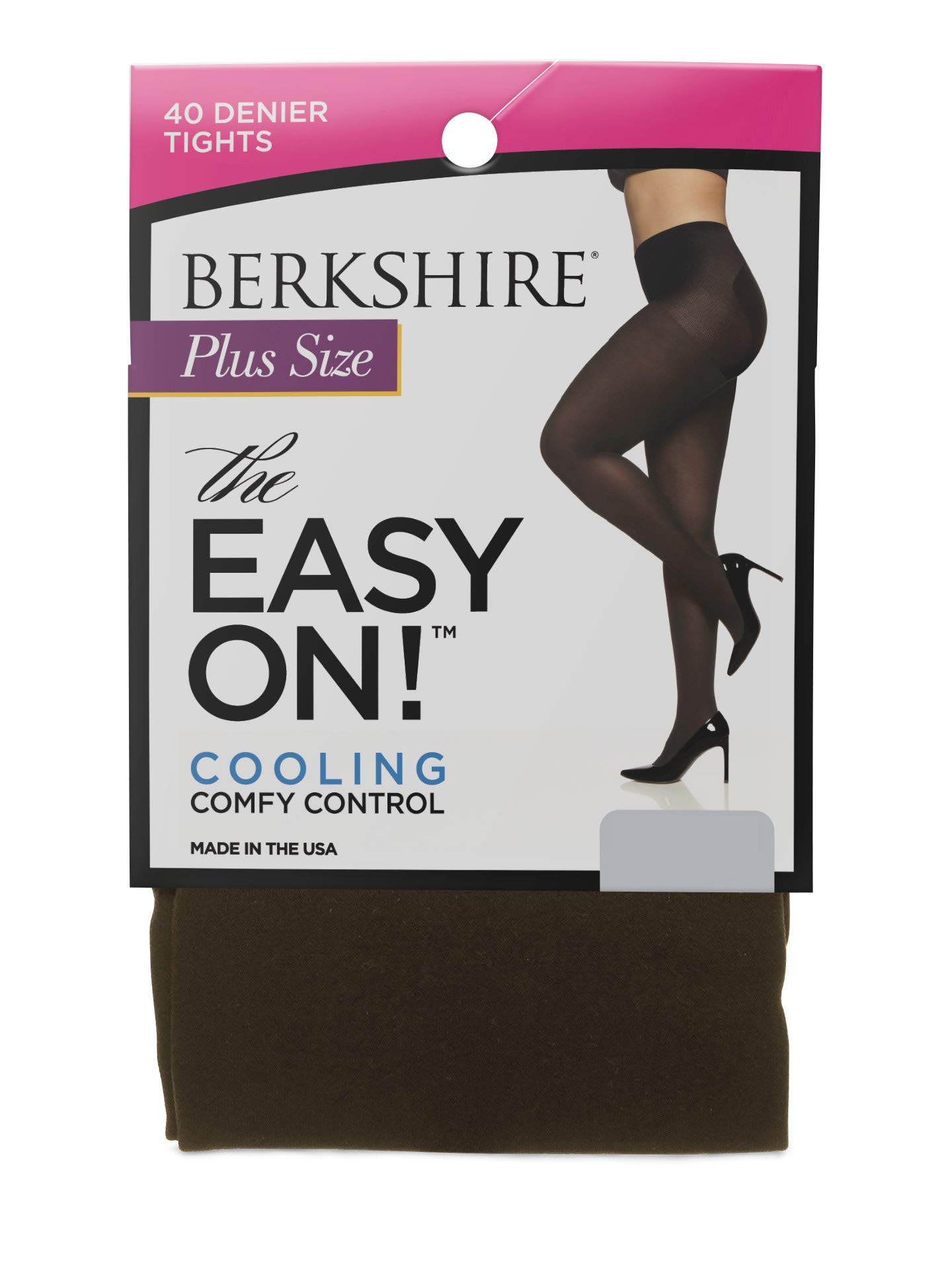 Berkshire Women's Chocolate The Easy On 40 Denier Microfiber Tights, Kisses, XX-Large