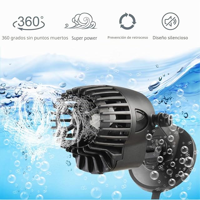 Foto 5 de 8 de BPS Bomba de Flujo de Acuario 7500L/H Wave Maker Bomba Circulación Onda de 10W QL-200M para Acuarios de Agua…
