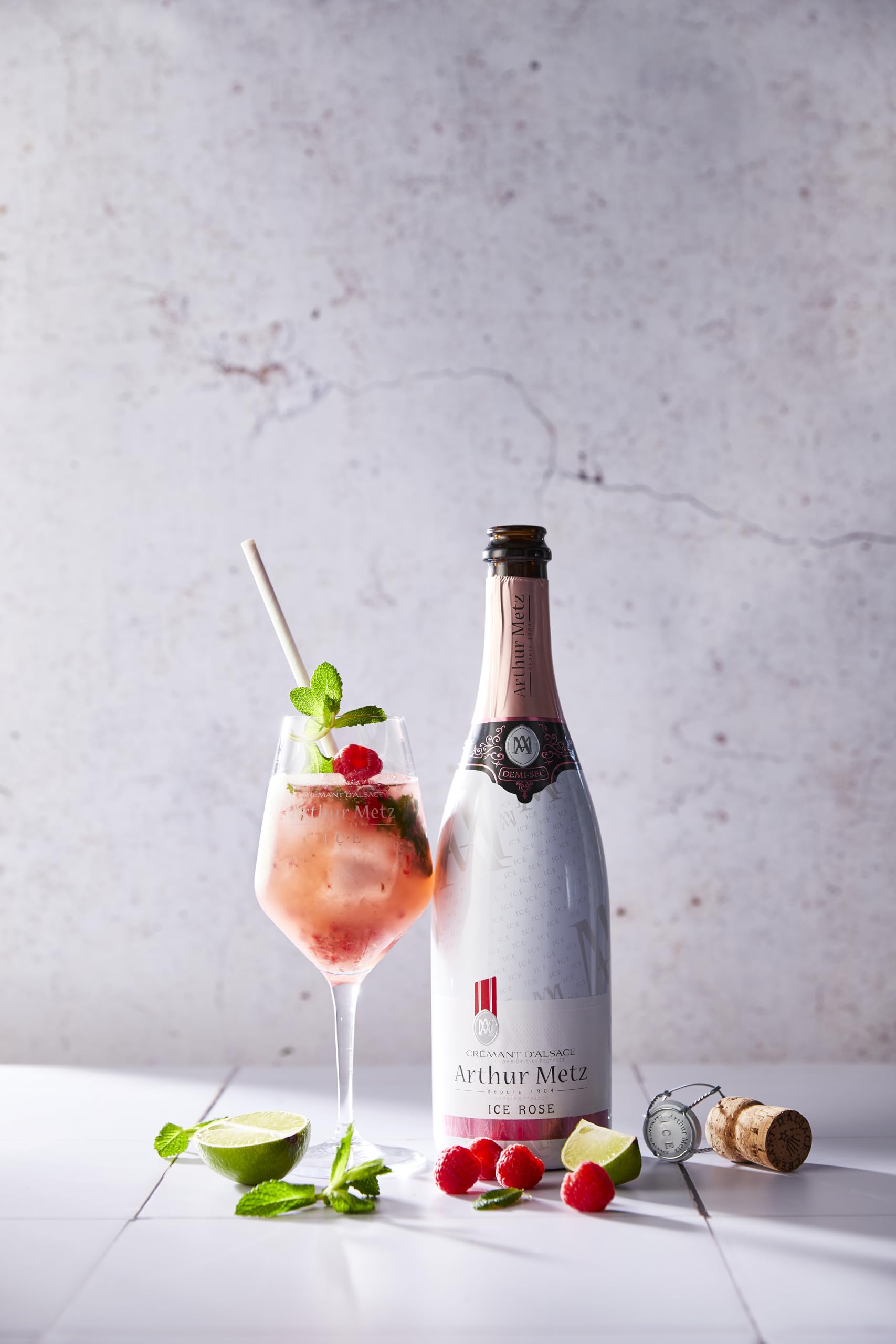 Arthur Metz - Crémant D'alsace - ICE Demi-sec Rosé 11%, Méthode traditionnelle, vieilli sur lattes (6 x 0,75 L)