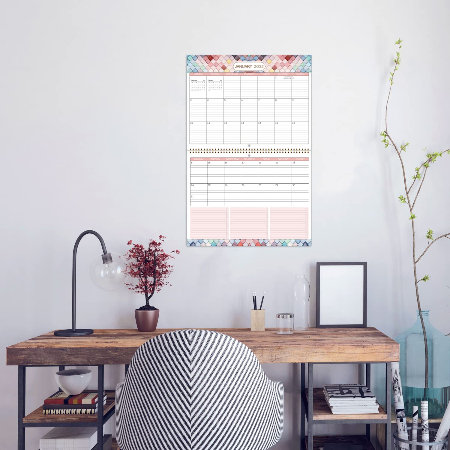 2022 Calendar Wall Calendar 2022, 12" x 23", Jan 2022 Dec 2022