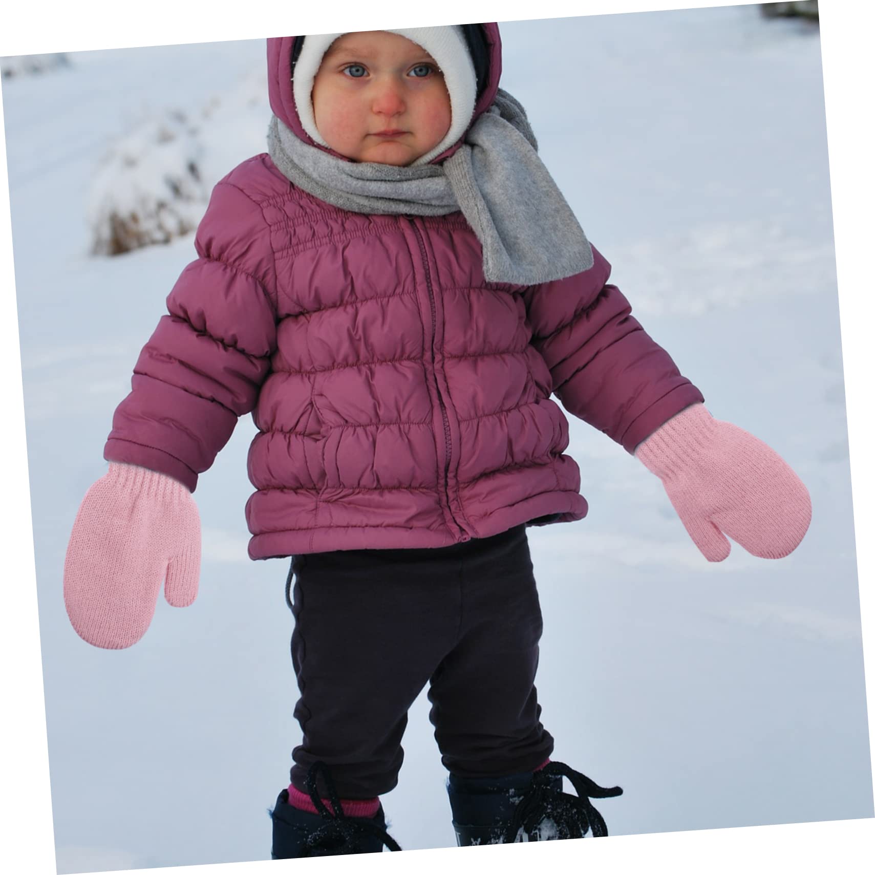 Veemoon Boys Girls Boys and Girls Warm Gloves Knitted Winter Snow Gloves for Youth