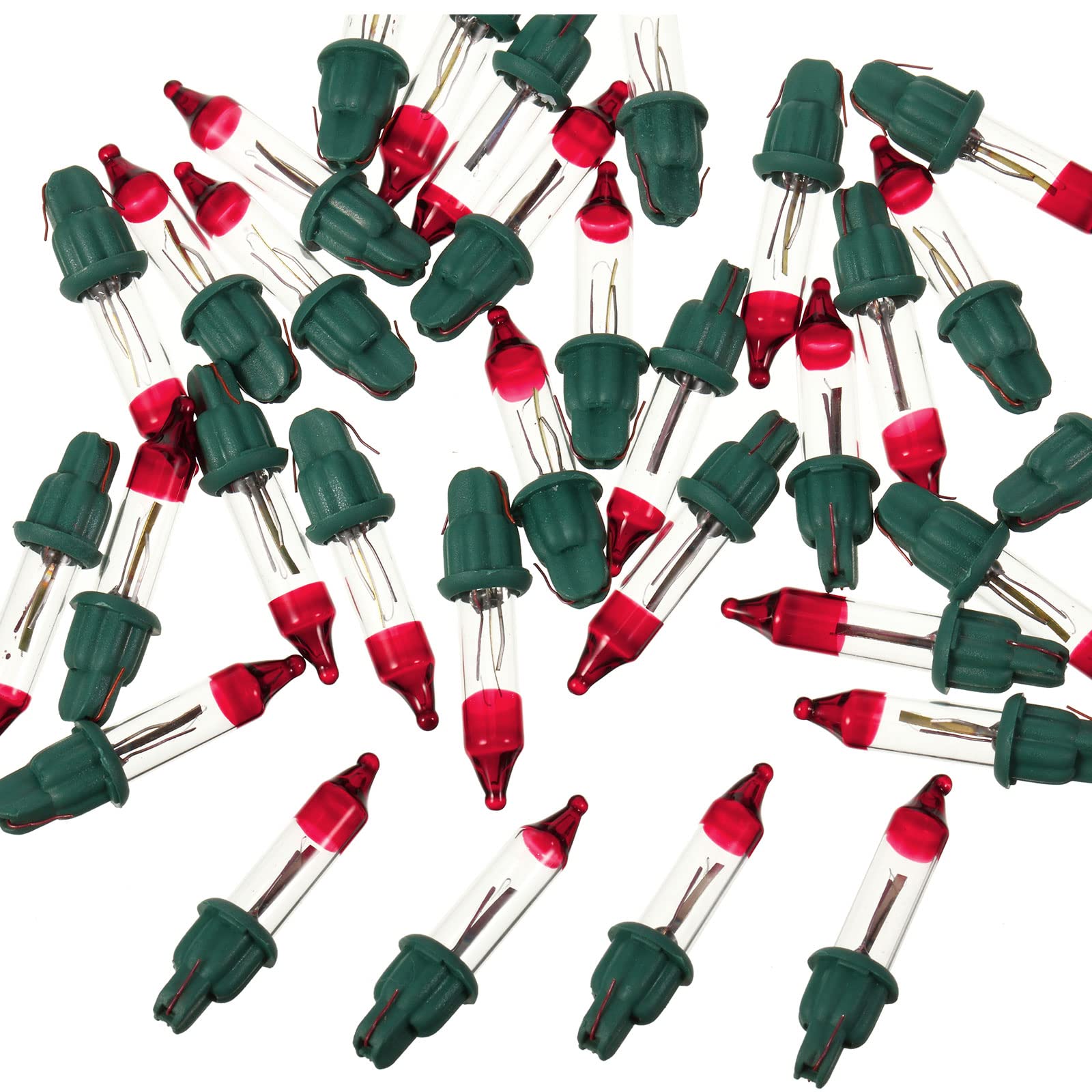 Christmas Replacement Mini Light Bulbs - 3.5V Clear Flasher With Green Base For Tree Lights