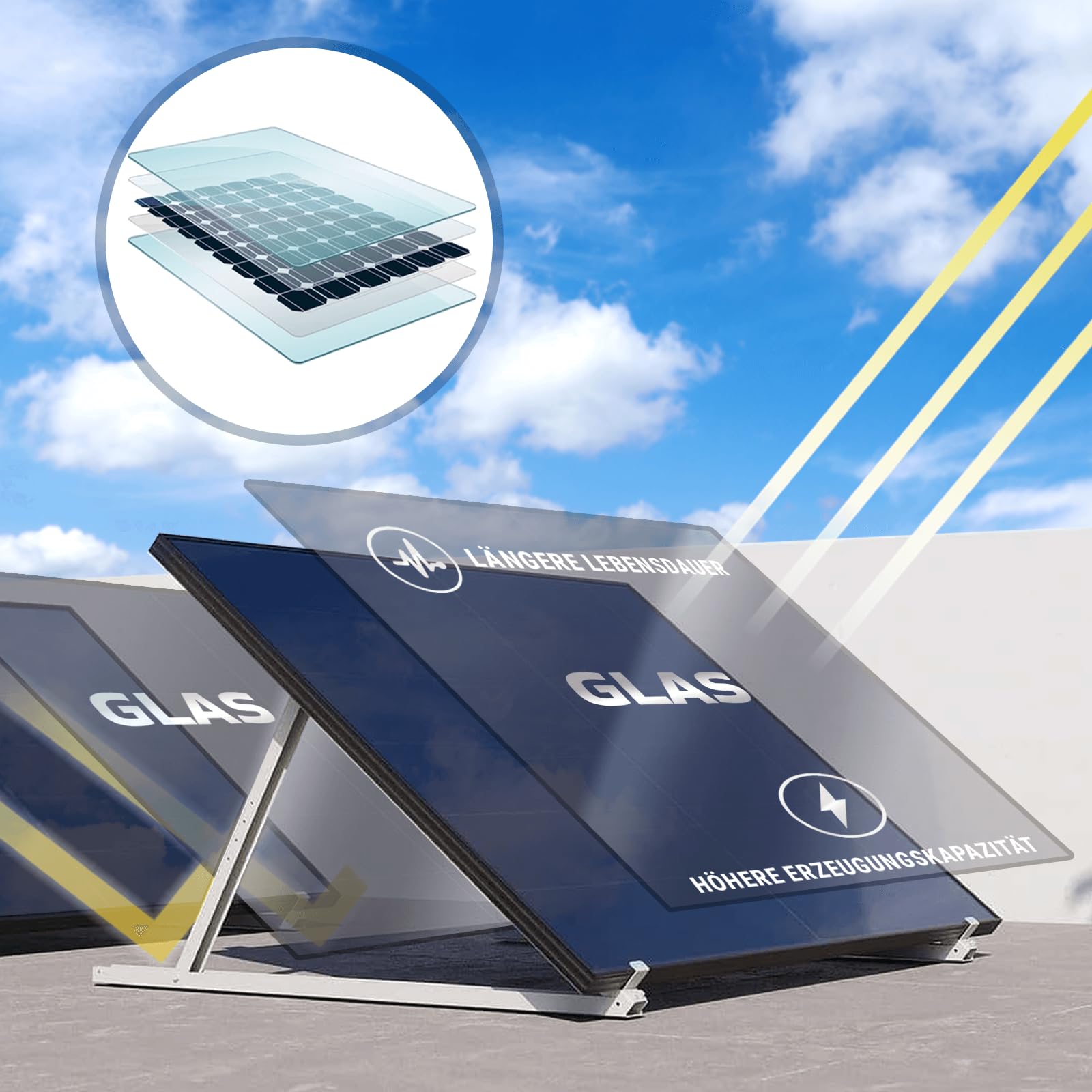 SUNNIVA® 920W Balkonkraftwerk BIFAZIAL FULLBLACK komplett Steckdose TSUN 800W Wechselrichter, PV Solaranlage, 2x 460W Glas-Glas Solarmodule, inkl. 5m Kabel, Bluetooth WIFI, Komplettset