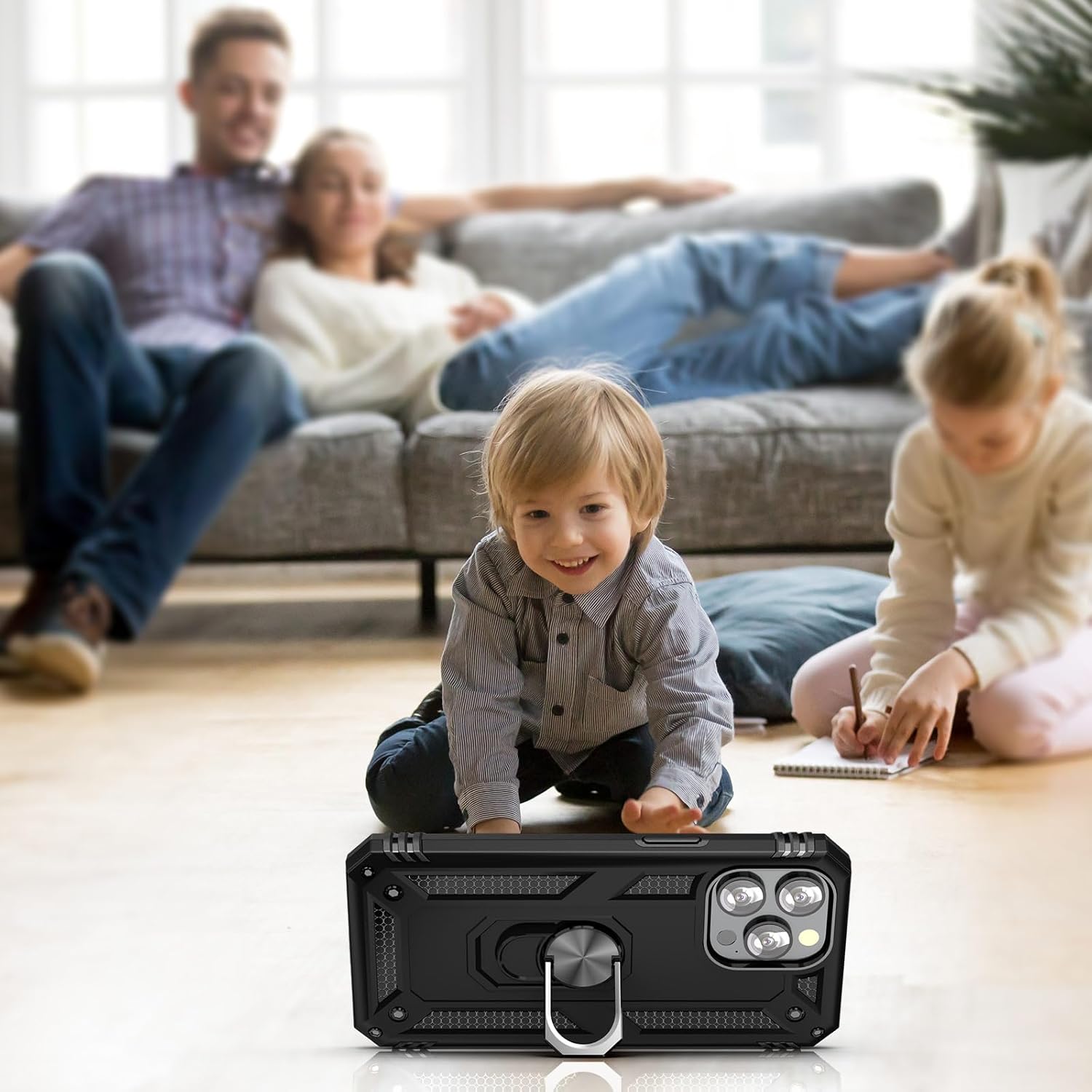 ADDIT i Phone 13 Pro Max Case, for iPhone 13 Pro Max Case,with Kickstand Ring,Adjustable Stand,Military Grade,Heavy Duty Protection,Shockproof,Anti-Fingerprint,Support Magnet Car Mount,Black - Image 5