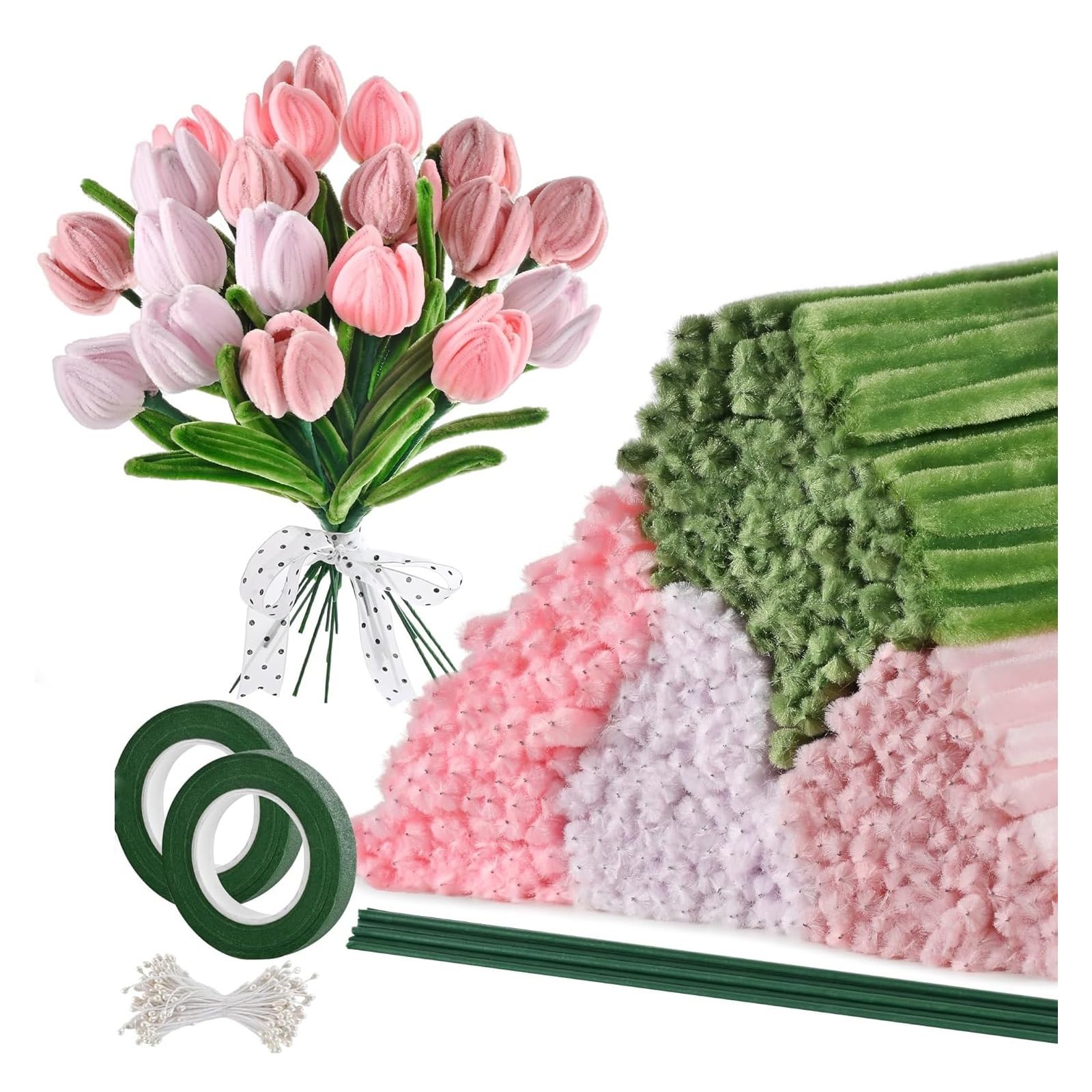 DIY Quilting Fabric kit 572Pcs Pipe Cleaners Craft for Flowers