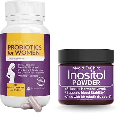 Ahorra un 10% en el paquete de salud y bienestar de la mujer probióticos vaginales completos + polvo de inositol Myo y D-Chiro para el equilibrio