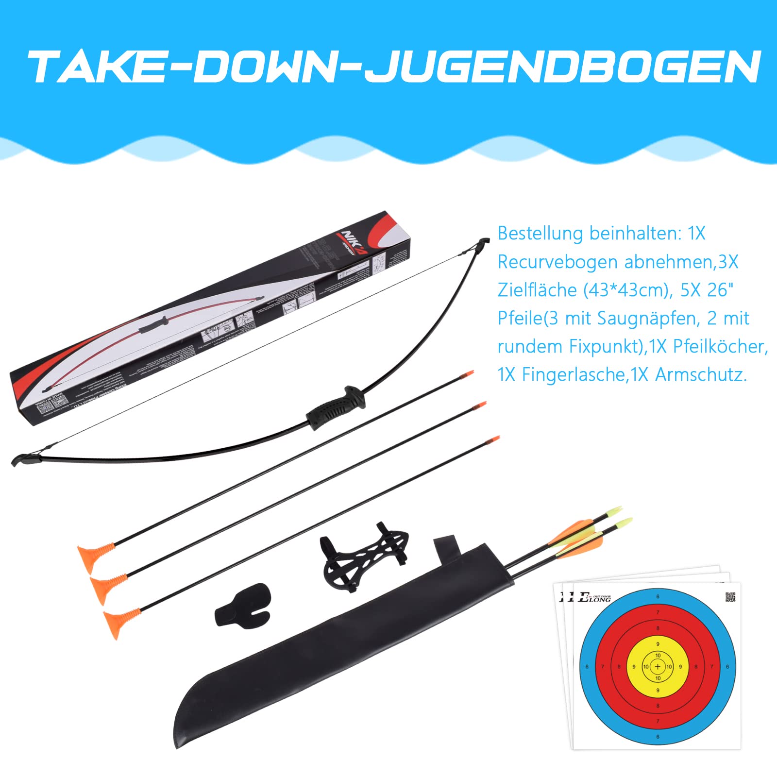 Youth Cycle Archer Group Outdoor and Quiver Children and Youth Archer Starter Youth Group Long Bow Target Training Game