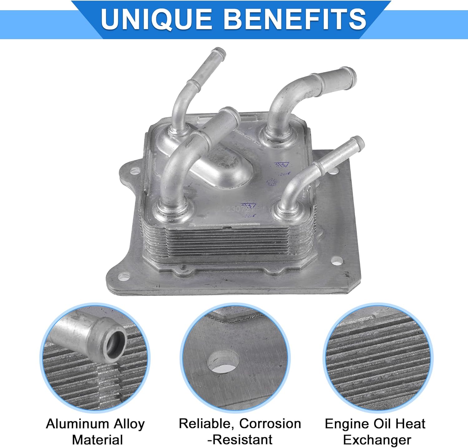 Engine Oil Cooler Kit Compatible for Nissan Altima Maxima Murano, Durable Aluminum Alloy Silver Tone Transmission Oil Cooler with O-rings Seal