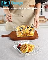 Vista 18 de NUTRIUPS 8x8 Baking Dish Square Casserole Baking Dishes with Glass Cover Glass Casserole Dish with Lid Baking Dish Glass Baking Pan for Baking