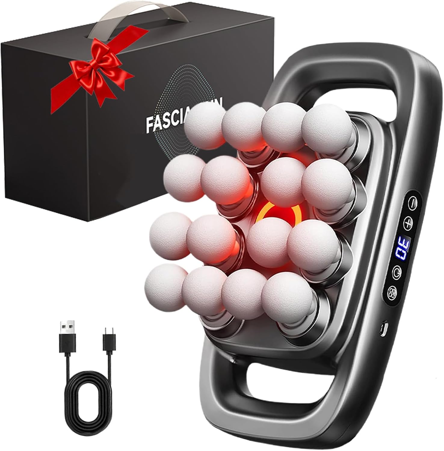 16 Head Massage Gun Deep Tissue, Melt Deep Knots & Muscle Tension in 60 Seconds with 30 Intensity Levels & 3 Smart Modes, for Shoulder Back Waist Body Deep Tissue