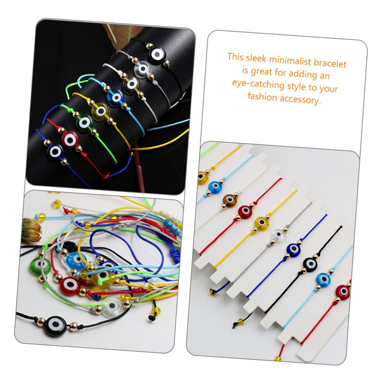 Beaupretty 48piezas Pulsera Trenzada Ajustable Amuleto De Ojo Turco Para Mujeres Niñas y Niño Niña Para Eventos y Protección