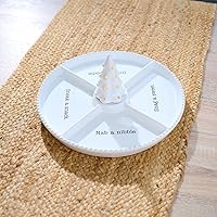 Vista 3 de Mud Pie Circa Divided Tray, White, 12 1/4" dia Base para plaquitas intercambiables