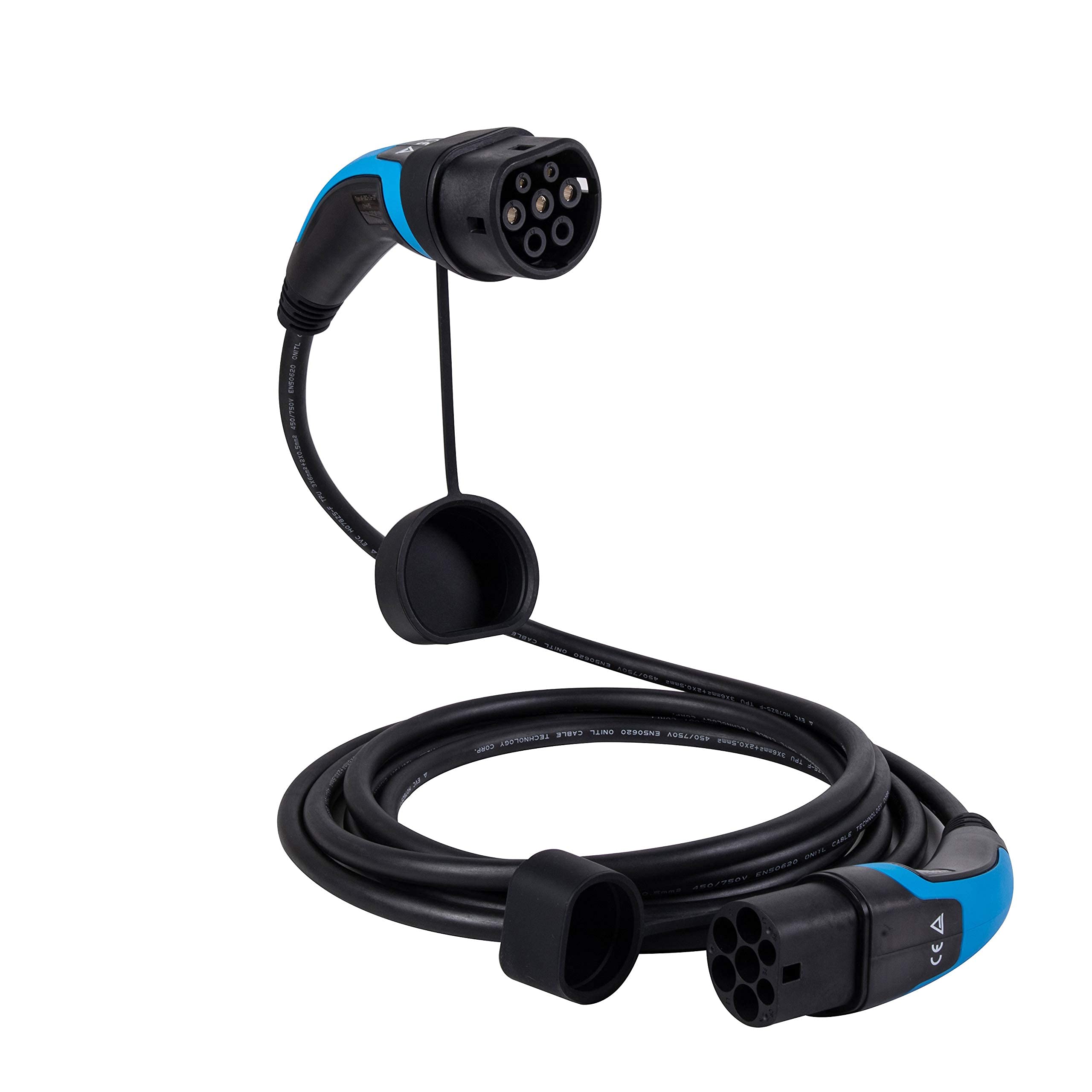 lighteu, DasVolt® EV/Cable de Carga para vehículos eléctricos e híbridos | Tipo 2 a Tipo 2 | 32 amperios (21,6 kW) / trifásico | Cable de Carga doméstico de 5m IP55