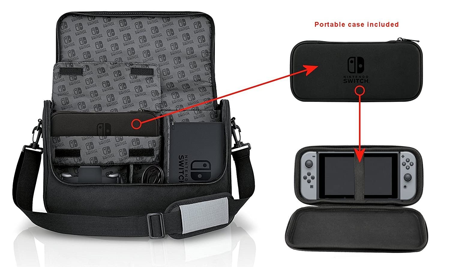 PowerA Sac de transport de Nintendo Switch - Noir/Gris 1501404-01
