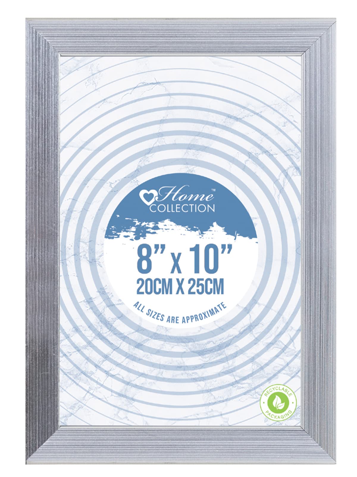 Design Group Silver Ribbed Design Freestanding Wall Mount Picture Photo Frame 8 x 10 inch