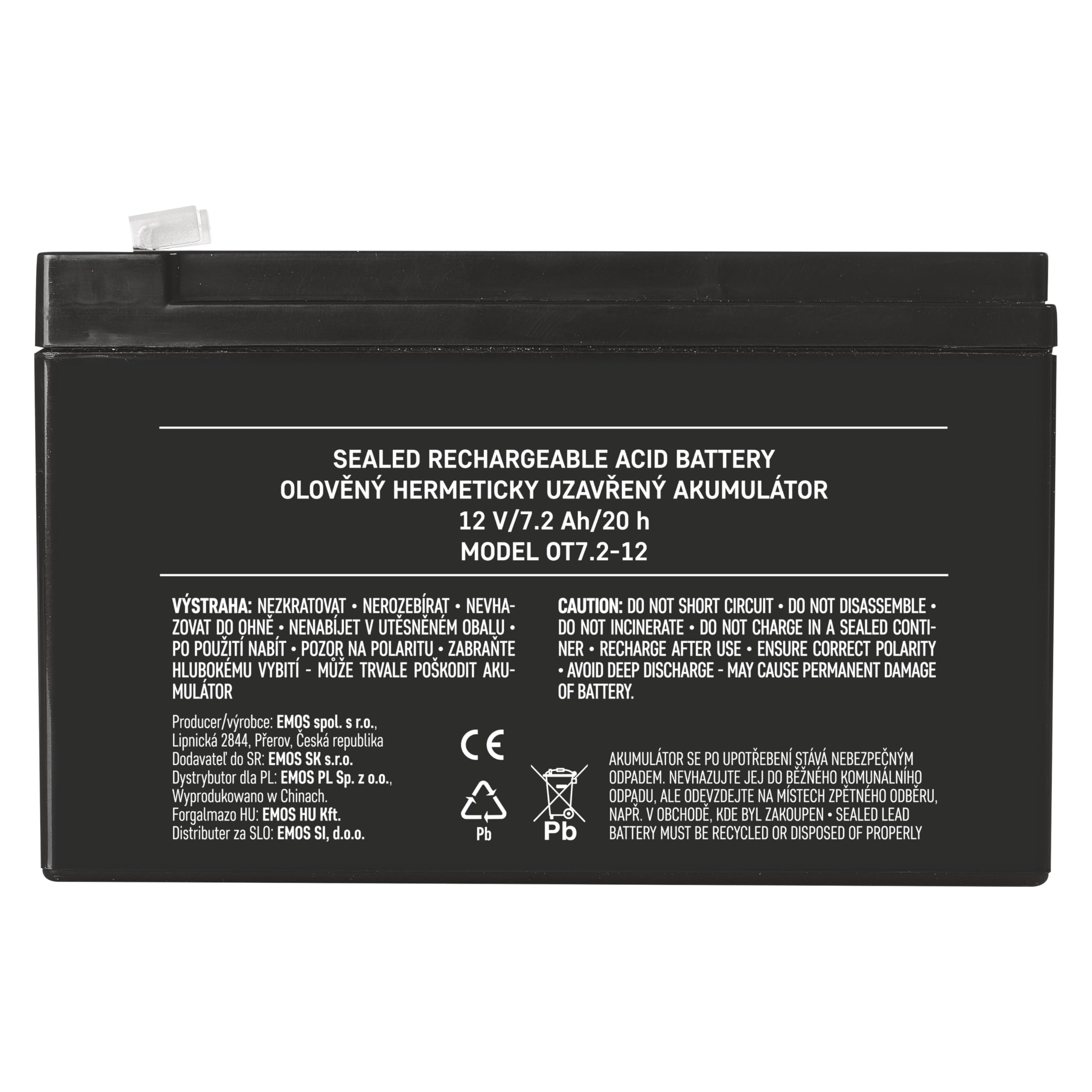 Batteria EMOS 12V 7,2Ah AGM Senza Manutenzione - Per UPS, Allarmi E Illuminazione Di Emergenza - Foto 5