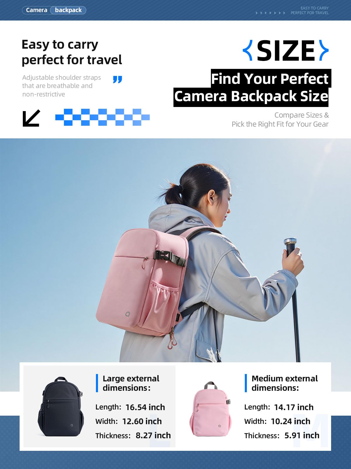 llano Kamerarucksack für DSLR/SLR/Spiegellose Kameras – Wasserabweisender Fotorucksack mit Laptopfach & Stativhalterung, Kompakte Tasche Reisen & Outdoor
